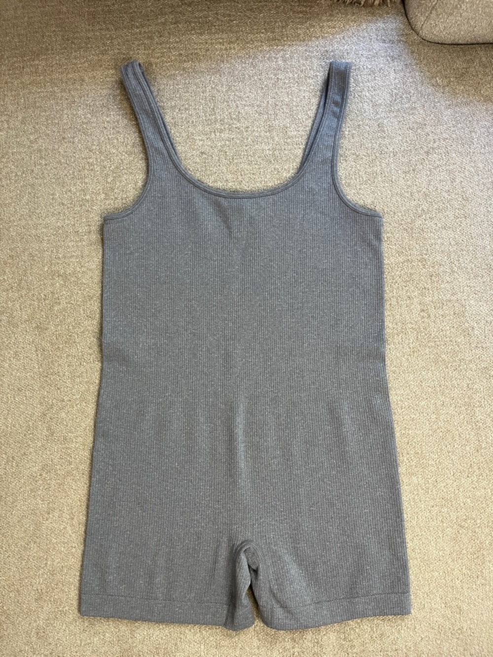 Old Navy Gray Ribbed Tank Romper